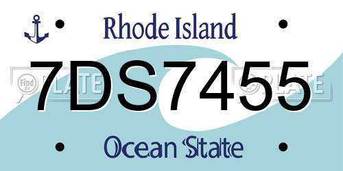 7DS7455 Rhode Island License Plate