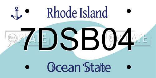 7DSB04 Rhode Island License Plate