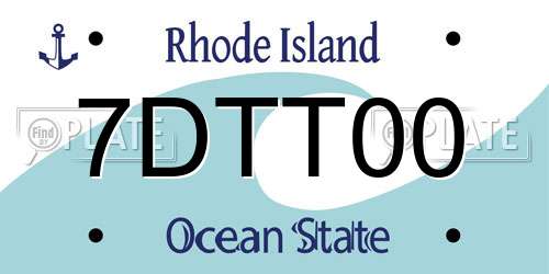 7DTT00 Rhode Island License Plate