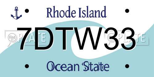 7DTW33 Rhode Island License Plate