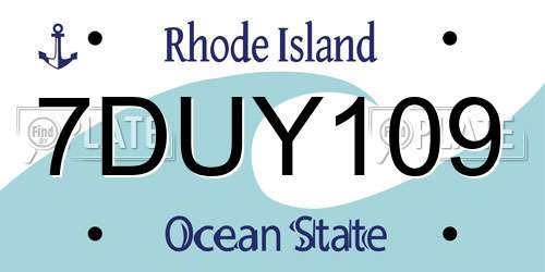 7DUY109 Rhode Island License Plate