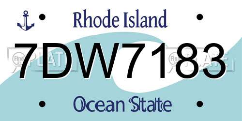 7DW7183 Rhode Island License Plate