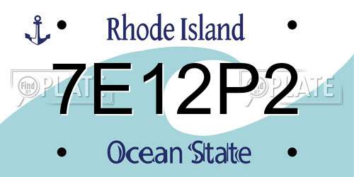 7E12P2 Rhode Island License Plate