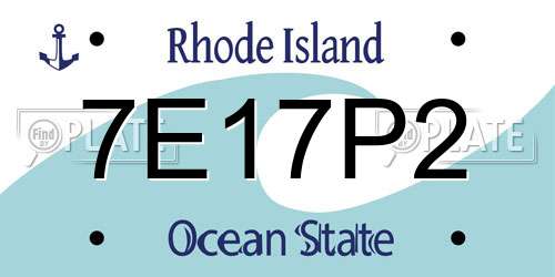 7E17P2 Rhode Island License Plate