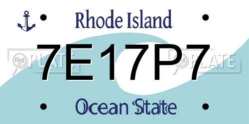 7E17P7 Rhode Island License Plate
