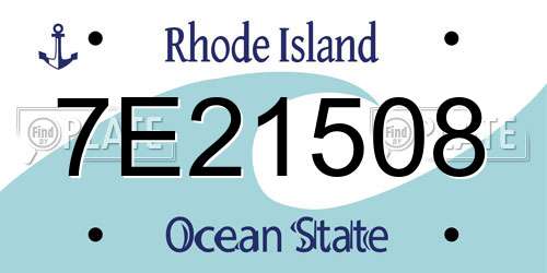 7E21508 Rhode Island License Plate