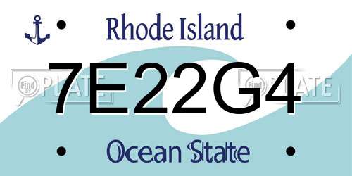 7E22G4 Rhode Island License Plate