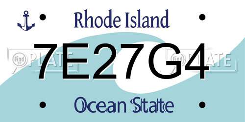 7E27G4 Rhode Island License Plate