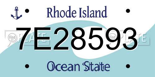 7E28593 Rhode Island License Plate