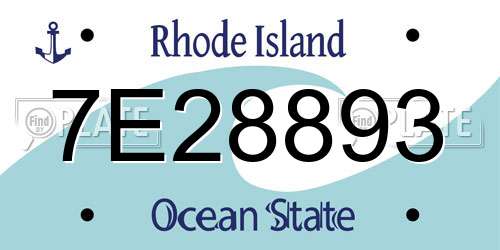 7E28893 Rhode Island License Plate