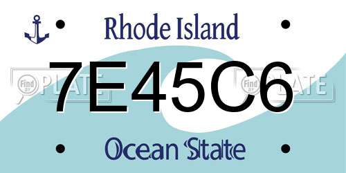 7E45C6 Rhode Island License Plate