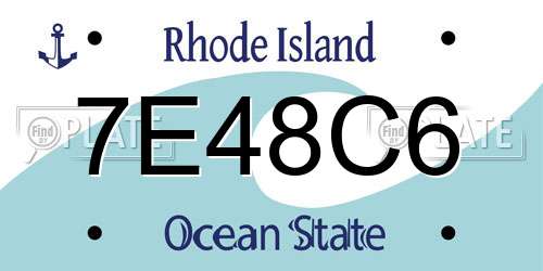 7E48C6 Rhode Island License Plate