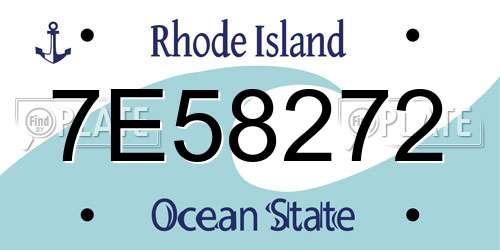 7E58272 Rhode Island License Plate