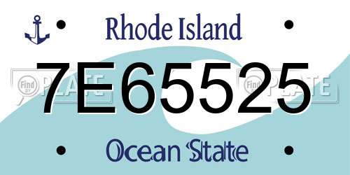 7E65525 Rhode Island License Plate