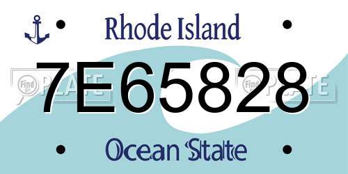 7E65828 Rhode Island License Plate