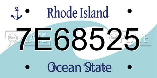 7E68525 Rhode Island License Plate