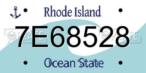 7E68528 Rhode Island License Plate