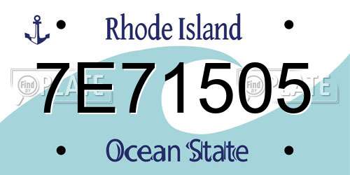 7E71505 Rhode Island License Plate