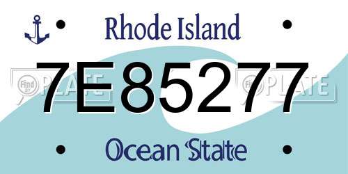 7E85277 Rhode Island License Plate