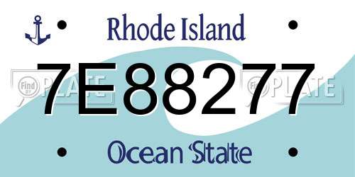 7E88277 Rhode Island License Plate