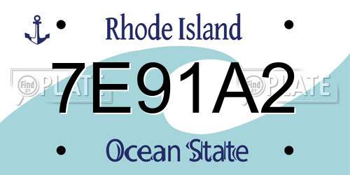 7E91A2 Rhode Island License Plate