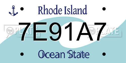 7E91A7 Rhode Island License Plate