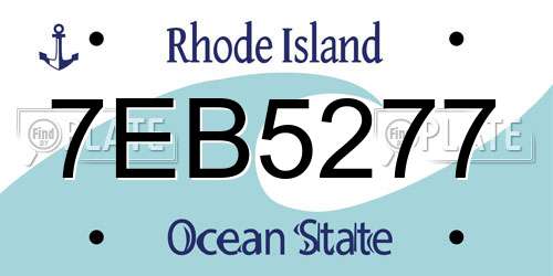 7EB5277 Rhode Island License Plate