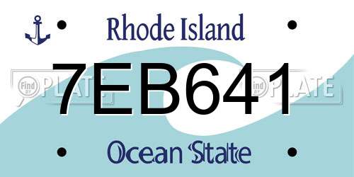 7EB641 Rhode Island License Plate