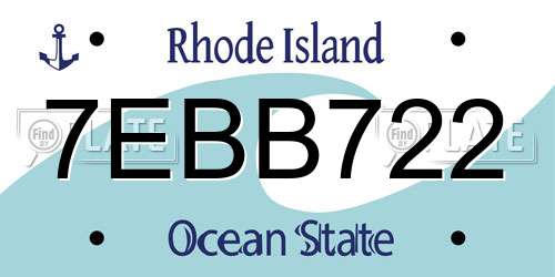 7EBB722 Rhode Island License Plate