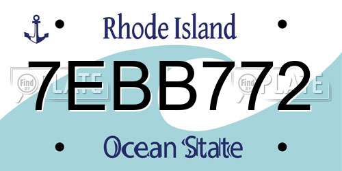7EBB772 Rhode Island License Plate