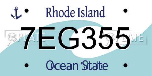 7EG355 Rhode Island License Plate