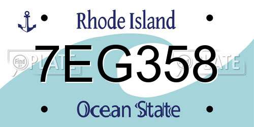 7EG358 Rhode Island License Plate