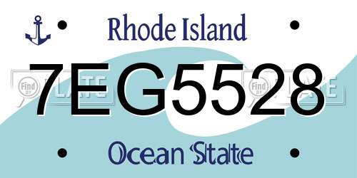7EG5528 Rhode Island License Plate