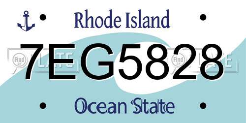 7EG5828 Rhode Island License Plate