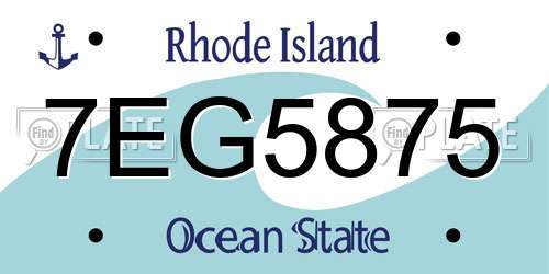 7EG5875 Rhode Island License Plate