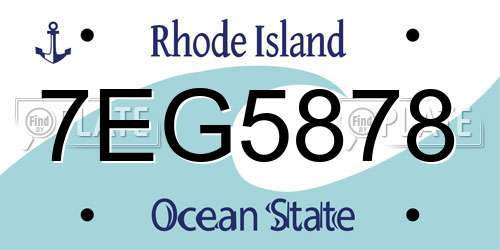 7EG5878 Rhode Island License Plate
