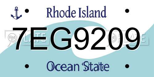 7EG9209 Rhode Island License Plate