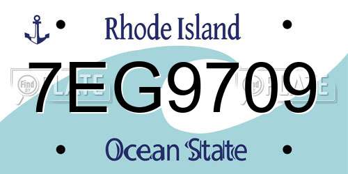 7EG9709 Rhode Island License Plate