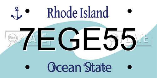7EGE55 Rhode Island License Plate