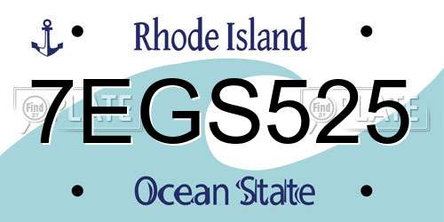 7EGS525 Rhode Island License Plate
