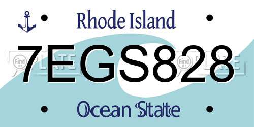 7EGS828 Rhode Island License Plate