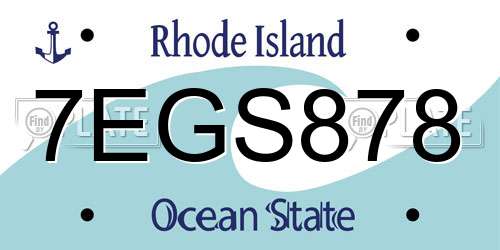 7EGS878 Rhode Island License Plate