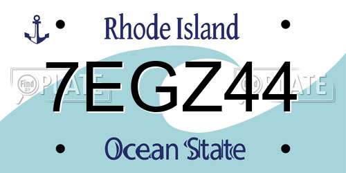 7EGZ44 Rhode Island License Plate