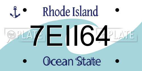 7EII64 Rhode Island License Plate