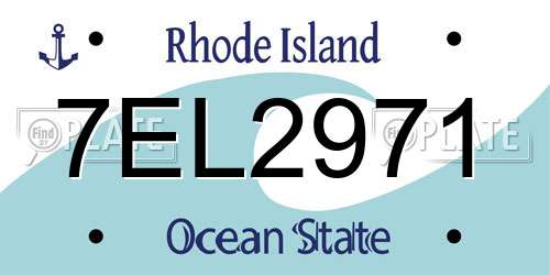 7EL2971 Rhode Island License Plate