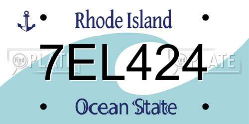 7EL424 Rhode Island License Plate
