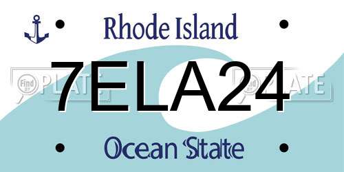 7ELA24 Rhode Island License Plate