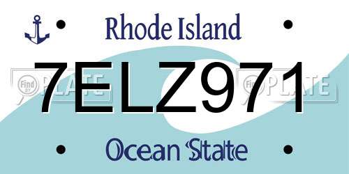 7ELZ971 Rhode Island License Plate