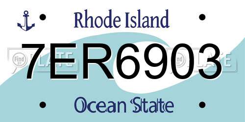 7ER6903 Rhode Island License Plate