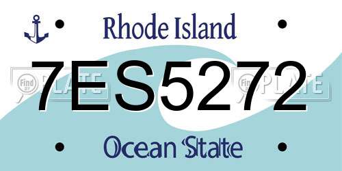 7ES5272 Rhode Island License Plate